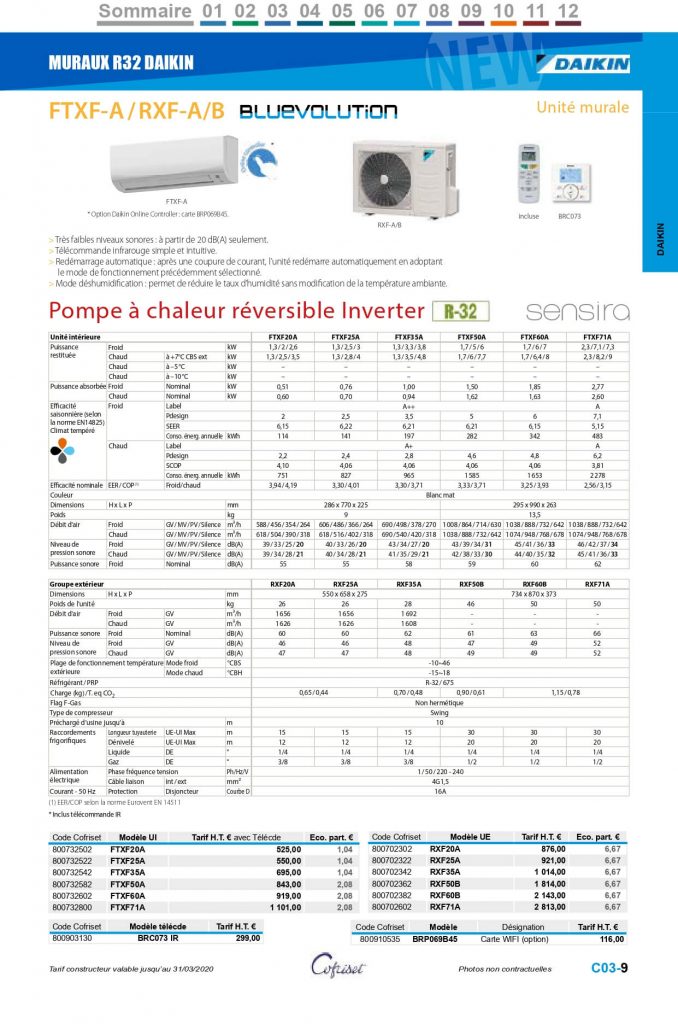 Détail Des Fiches Techniques Des Produits Dab Clim Sud à Nice